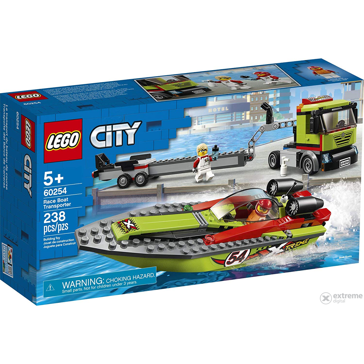 LEGO® City Great Vehicles 60254 Přeprava závodního člunu