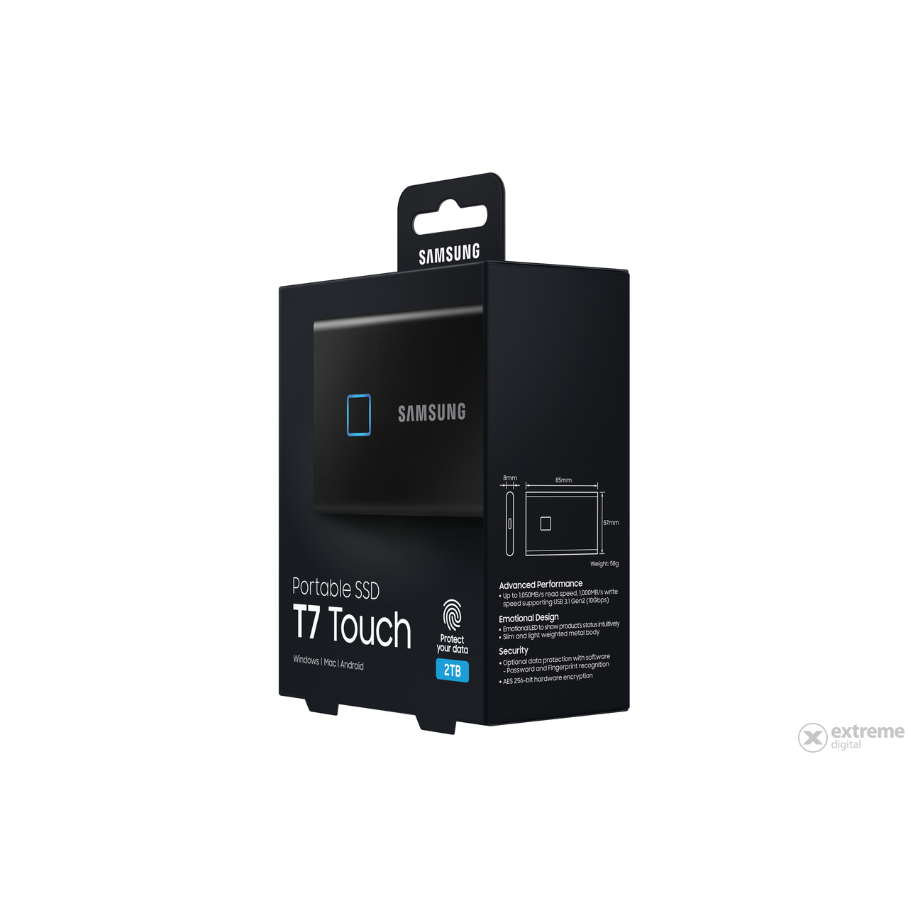 Samsung T7 Touch 2TB externý SSD disk, čierny
