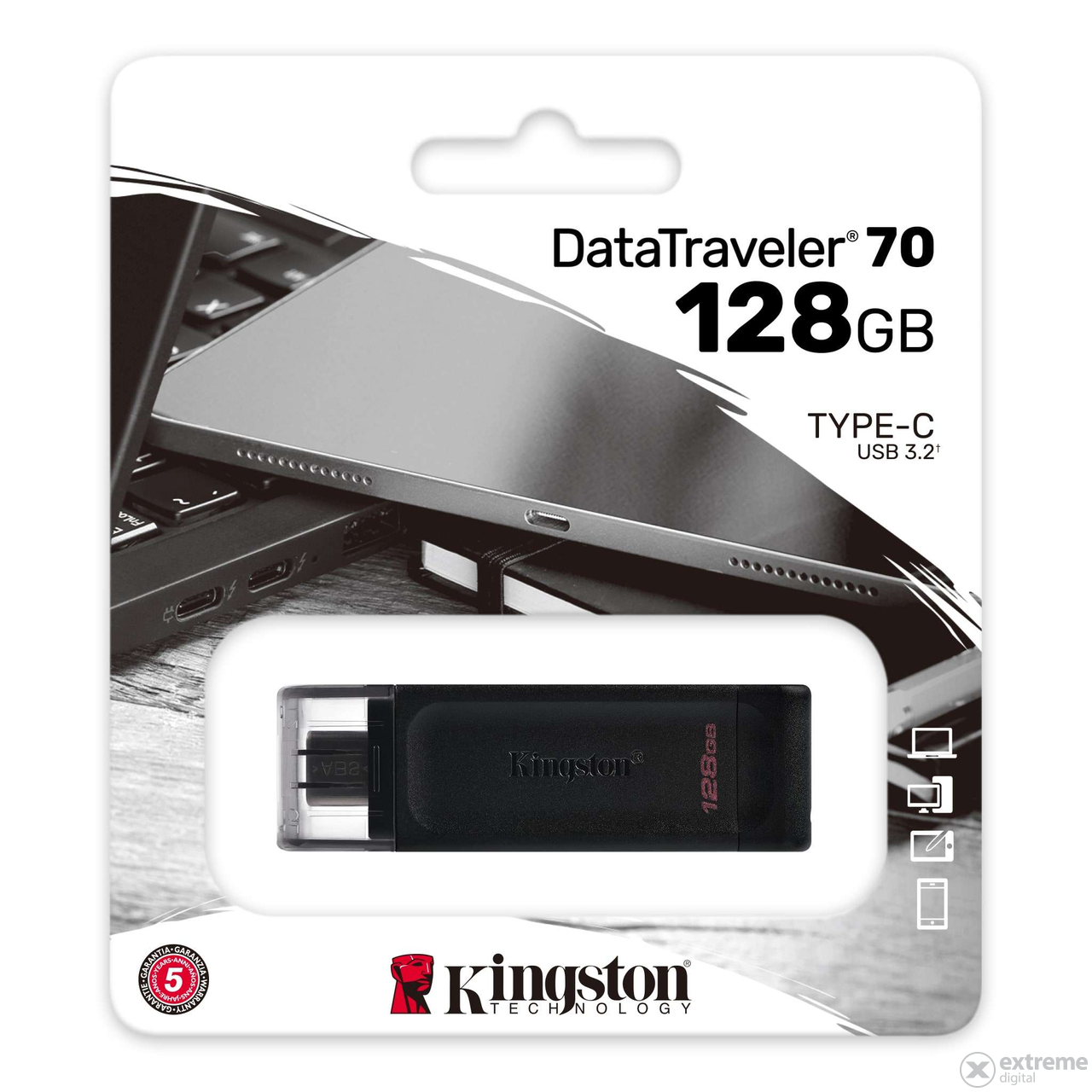 Kingston DT 70 128GB USB-C 3.2 Gen 1 USB klíč