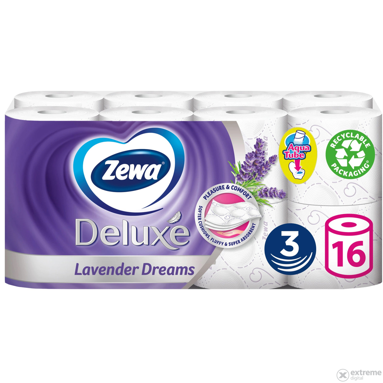 Zewa Deluxe 3 slojni toaletni papir, snovi lavande, 16 rola