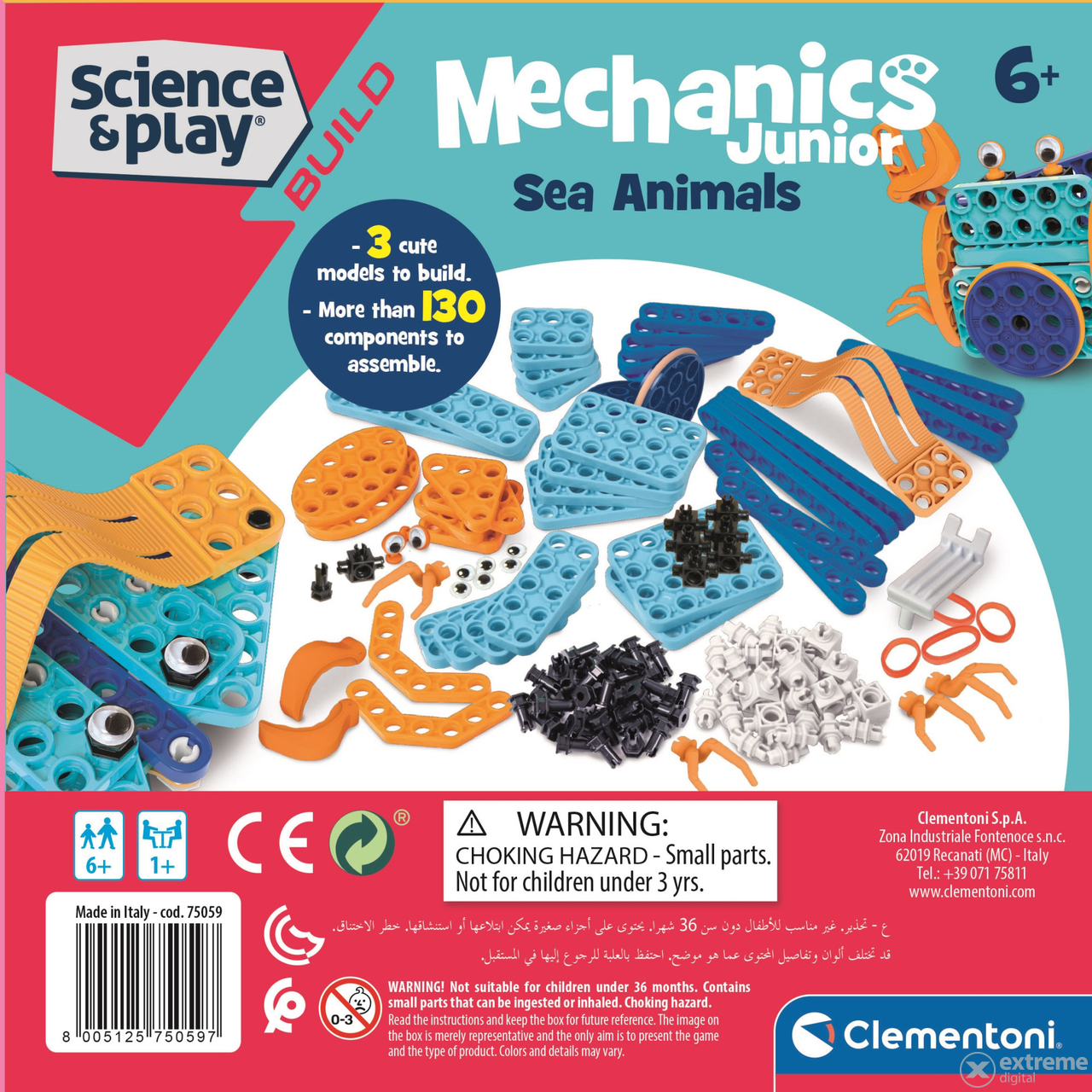 Clementoni Znanost i igra Mehanički laboratorij Junior Morske životinje (8005125750597)