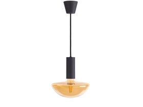 Sylvania LED Dekor Glaslampe E27 4,5W 470lm 2000K + Pendelleuchte kompakt schwarz 1460mm