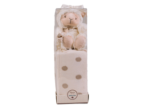 Naturtex Bézs baby pléd báránnyal PVC boxban, Méret: 100x75 + 21cm plüss