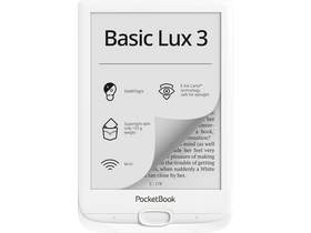 Pocketbook PB617 Basic Lux 3 E-Book-Reader, 6 "E-Ink Carta, CPU: 1 GHz, 512 MB, 8 GB, 1300 mAh, WLAN, mUSB, mSD-Reader, Weiß