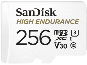 Sandisk 256GB High Endurance MicroSDXC memóriakártya, 100 MB/S,C10,U3,V30,A2