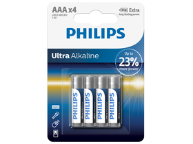 PHILIPS LR03E4B/10 Ultra alkáli AAA elem, 4 db
