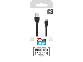 Trust Flat Micro-USB kabel, crni (1m)