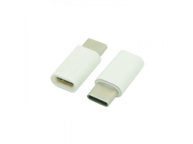 Cellect Micro USB - Type-C adapter, átalakító, fehér