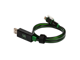 RealPower LED plavajoči kabel mikro USB/Lightning, zelen