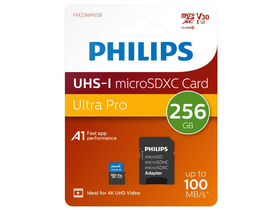 Philips 256GB microSDXC memóriakártya + SD adapter, Class 10, UHS-I, U3