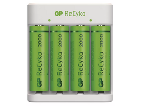 GP ReCyko Eco E411 akkumulátortöltő + GP ReCyko (B51414) AA 2000mAh, 4db