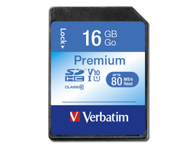Verbatim Premium 16GB SDHC memóriakártya, Class 10 (43962)