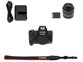 Canon EOS M50 Mark II MILC fotoaparat kit (15-45mm IS STM objektiv), crni
