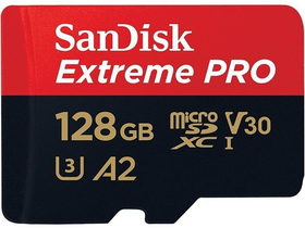 SanDisk Extreme Pro 128GB microSDXC memóriakártya +adapter, Class 10, UHS-I (183521)