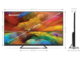 SHARP 65EQ3EA QLED 4K Ultra HD, Android Smart LED TV, 164 cm