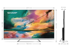 SHARP 65EQ4EA QLED 4K Ultra HD Android Smart LED televízor, 164 cm