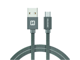 Swissten USB - USB-C dátový a nabíjací kábel, šedý, 1,2m