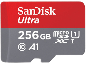 SanDisk 256GB Ultra Android microSD memória kártya, A1, Class 10, UHS-I (186507)