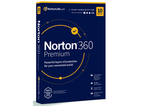 Norton 360 Premium 75GB felhőalapú biztonsági mentés, 1 felhasználó, 10 eszköz,12 hónap