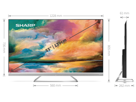 SHARP 55EQ4EA QLED 4K Ultra HD Android Smart LED televízor, 139 cm