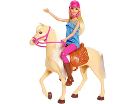 Barbie Pferd mit Mähne und Puppe (FXH13)