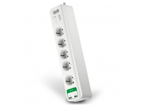 APC Essential SurgeArrest 5 outlets with 5V, 2.4A 2 port USB charger 230V Germany