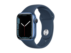 Apple Watch Series 7 GPS + Cellular 45mm, blau, mit tiefblauem Sportarmband