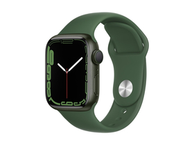 Apple Watch Series 7 GPS 41 mm, grün, mit Sportarmband in Kleeblatt