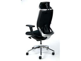 Mayah "Crown" Kancelářská židle, nastavitelné opěrky rukou, černý potah, síťované opěradlo, černý podstavec