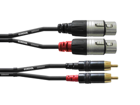 Cordial CFU 3 FC Unbalanced Twin kabel, crna, 3m