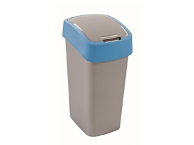 Curver Recycling-Abfalleimer mit Schwingdeckel, 50L, Kunststoff, blau-grau