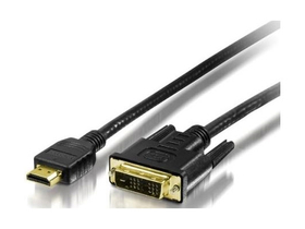 Equip HDMI - DVI kábel, pozlátený, 2m