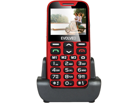 Evolveo EasyPhone XD kártyafüggetlen mobiltelefon idősek számára, Red