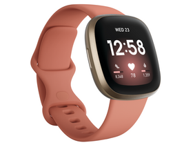 Fitbit Versa 3 Smartwatch, Pink / Gold, Aluminium