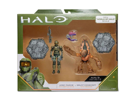 Jazwares Halo Infinite Actionfigurenpaket 10 cm - UNSC Marine B vs. Grunt Wehrpflichtiger