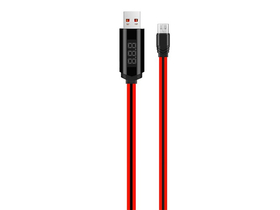 Hoco U29 microUSB dátový a nabíjací kábel, 1,2m, červený (LED displej)