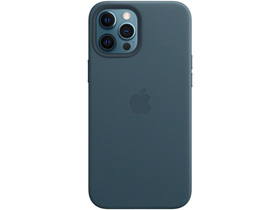 Apple iPhone 12 Pro Max кожен калъф, балтийско син