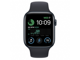 Apple Watch SE2 GPS 44 mm Midnight Aluminiumgehäuse mit Midnight Sportarmband – Regular (MNK03CM/A)
