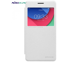 NILLKIN SPARKLE műanyag telefonvédő (mikroszálas bőr flip, oldalra nyíló, hívószámkijelzés, S-View Cover) FEHÉR
