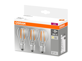 Osram Base Filament LED žarulje, non-dim, E27, 7W, 806lm (3kom.)