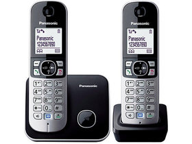 Panasonic KX-TG6812PDB, duo dect Analogtelefon, silber