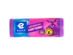 Epack Funny Bunny szemetes zsák, 35 l, 52 x 57 cm + 16 cm, 20 db/tekercs, lila