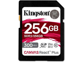 Kingston 256GB SD Canvas React Plus (SDXC Class 10 UHS-II U3) (SDR2/256GB) paměťová karta