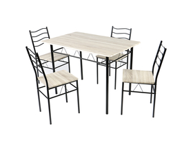 Jedilna garnitura Kring Prague: miza + 4 stoli, 110 x 70 x 75 cm, črna / ferrara