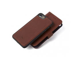 Decoded 2in1 Wallet kožený obal pre iPhone SE/8/7, hnedý