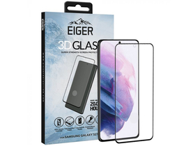 Samsung Galaxy S21 Plus Clear Black, 0.33mm, 9H, Oleofobna zaštitna maska ​​za ekran Eiger 3D staklena