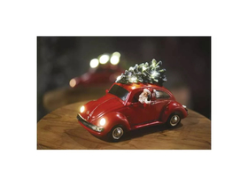 Emos Božićni LED ukras, auto sa Djedom Božićnjakom, 12,5cm, 3xAA, toplo bijela