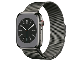 Apple Watch Series 8 Cellular, 45 mm, Graphite kućište od nehrđajućeg čelika, s Graphite Milan remenom
