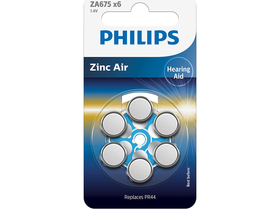 Philips ZA675 Zinc Air 1.4V baterky, 6ks