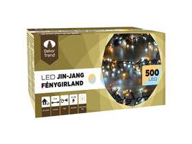 Dekortrend Jin-jang svjetlosni vijenac, crni kabel, 500 led, hladno/toplo